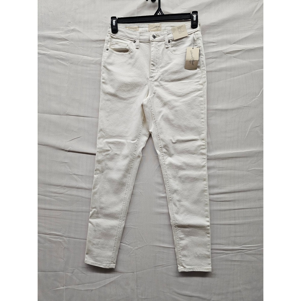 Universal Thread Womens Skinny High Rise Jeans White Cotton Blend Casual Size 8